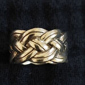 Brighton Silver Braided Ring, Size 7.